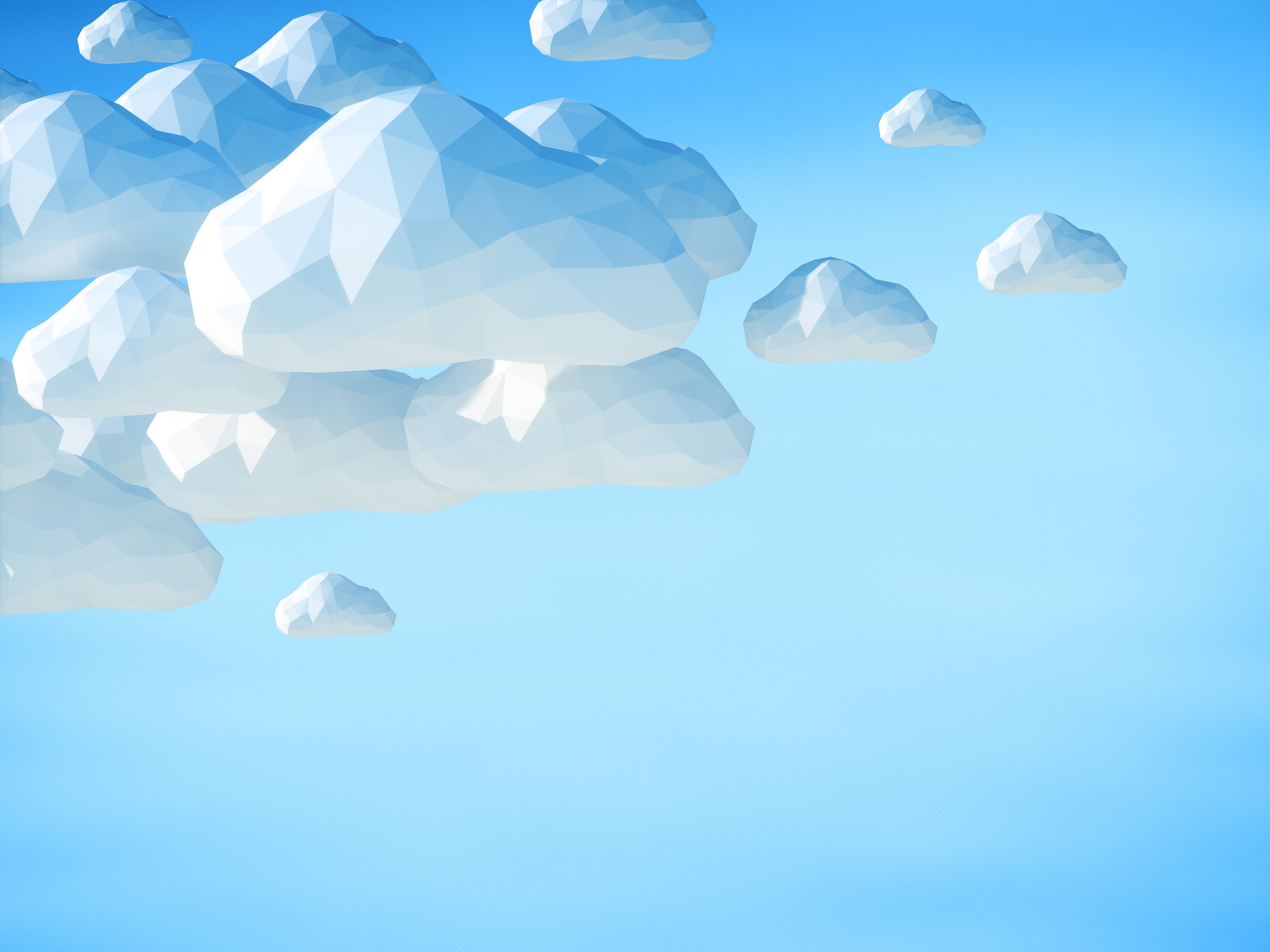 Abstract 3D clouds on blue sky background